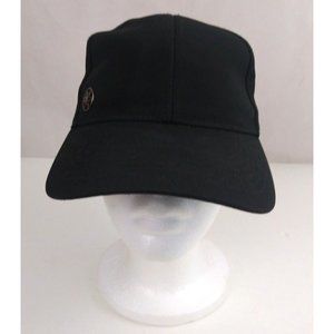 Black With Flower In Circle Accent Unisex Adjustable Baseball Cap